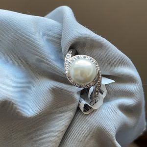 Silver South Sea shell pearl Bead Jewelry size 8